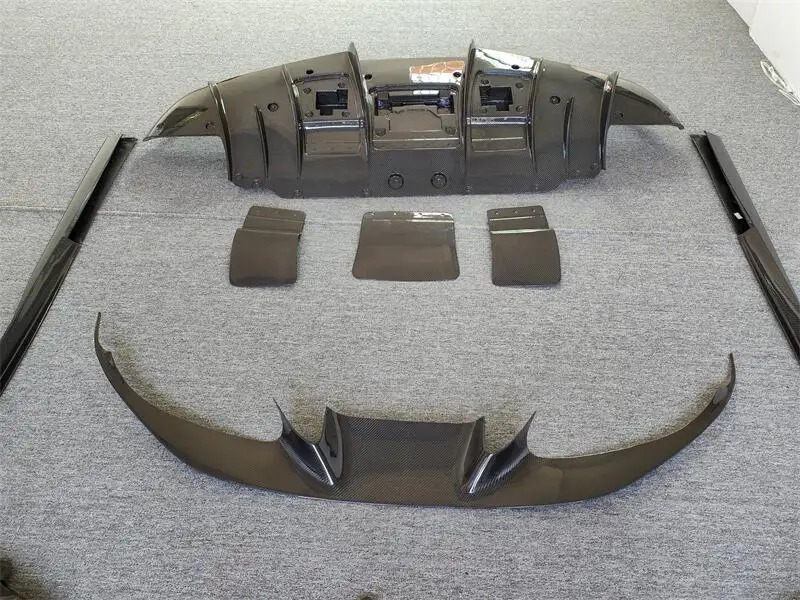 Upgrade Facelift N Body Kit Carbon Fiber Front Lip Rear Diffuser Spoiler Side Skirts Fenders Vents for  F8 Bodykit
